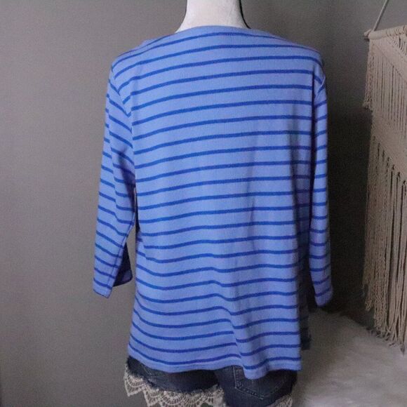 Vintage | 1990s LL Bean 3/4 Sleeve Knit Top 1X - Picture 4 of 8